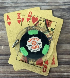 HYATT $100 CASINO GAMING CHIP LAKE TAHOE NEVADA 1970er ACRYL SCHLÜSSELANHÄNGER - Bild 1 von 6