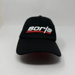 Borla Mütze Kappe Riemen hinten schwarz grau bestickt Logo Racing Promo Herren Mesh - Bild 1 von 11