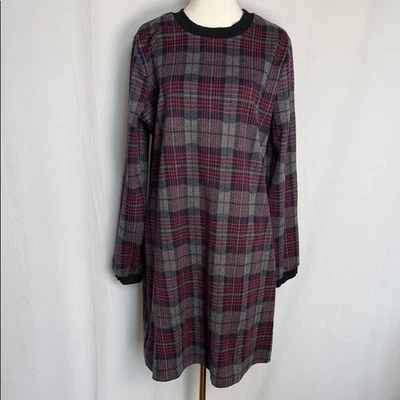 Vestido Anthropologie Modcloth a Cuadros Manga Larga Talla XL Vacaciones Suave Hasta la Rodilla Foto 1 de 4