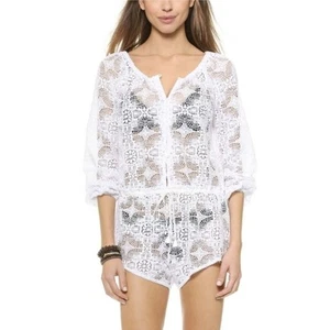 Mameluco LoveShackFancy Crochet Encaje Blanco S 1 - Imagen 1 de 10