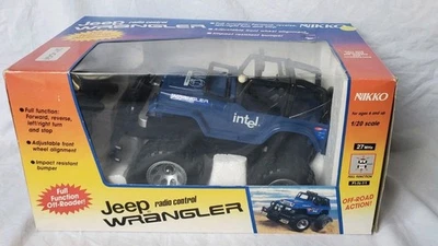 NOS Vintage Nikko Blue Intel Jeep Wrangler 1/20 RC Car 20817 in Box -TESTED - Image 1 of 4