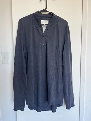 Maison Margiela Military Henley Long Sleeve sz 54 Blue GOOD CONDITION - Image 1 of 3