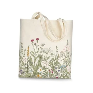 Canvas Tote Bag for Women, Aesthetic Cute Grocery Grocery Reusable Cotton - Picture 1 of 7