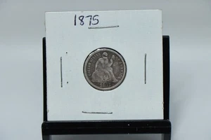 Moneda de diez centavos sentada 1875 - 10C, EE. UU. Moneda - Imagen 1 de 2