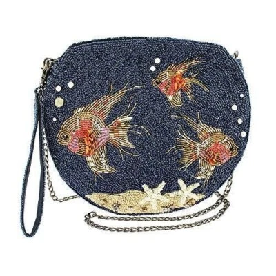 Mary Frances No Filter Fish Swim Blue Special Bag Aqua Beaded Handbag Purse NEW - Image 1 of 4