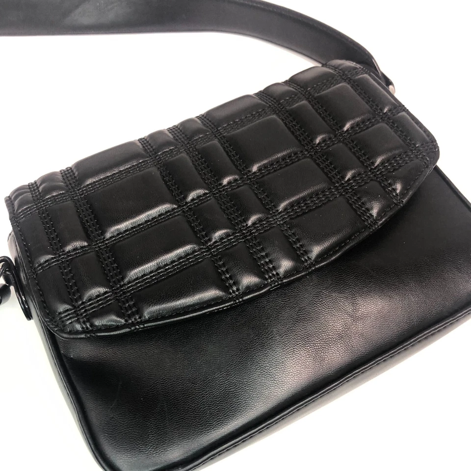 Bolso de Hombro Circus Sam Edelman Acolchado Negro Cuero Vegano Compacto Cartera Ligera Foto 1 de 4