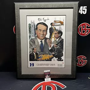 Mike Krzyzewski Autographed Duke Blue Devils Framed 16x24 Photo Signed JSA - Picture 1 of 6