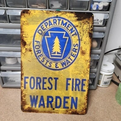 SIGN CHICKEN Replica - DEPARTMENT OF FOREST AND WATER, Forest Fire Warden, fire, sign, new