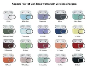 For Apple AirPods Pro Wireless Case Silicone Shockproof Cover 1st 2nd Key Ring - Picture 1 of 44