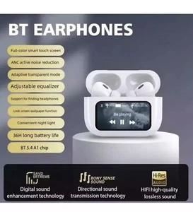 Earbuds Headphones Wireless Earphones Bluetooth 5.4 Touch Screen ENC ANC A9 PRO - Photo 1 sur 5