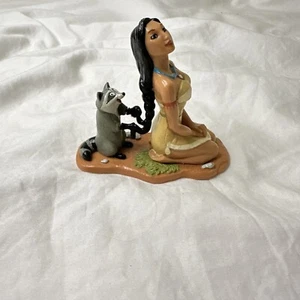 AUTHENTIC WALT DISNEY POCAHONTAS INDIAN WITH RACCOON BIRD FIGURINE 3” X 3” - Picture 1 of 5