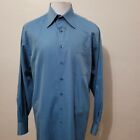 Nordstrom Men Size 16-35 Aqua Blue Cotton Long Sleeve Dress Shirt