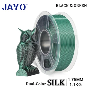 JAYO 1.1KG 3D Printer Filament 1.75mm PLA+ SILK Dual Color Black/Green - Picture 1 of 11
