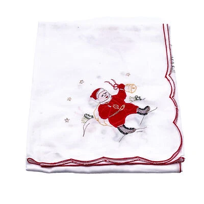 Table Runner Tablecloth Table Topper with Embroidery Christmas Red 77 X 82 CM - Image 1 of 4