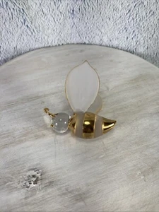 Vintage Honey Bee Glass Shape Ornament With Gold Trim VHTF W48 - Picture 1 of 10