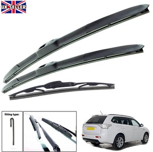 Fits Mitsubishi Outlander 2012-On Wiper Blades Set Of 3 26"18" HY-035 12" HRC - Picture 1 of 12