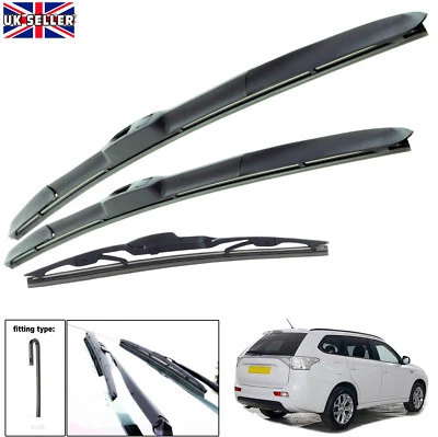 Fits Mitsubishi Outlander 2012-On Wiper Blades Set Of 3 26"18" HY-035 12" HRC - Изображение 1 из 4