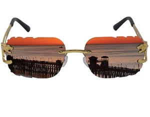 Luxus randlose Hip Hop Sonnenbrille Herren Damen - goldenes Panther-Gestell, modische Sonnenschirme - Bild 1 von 26