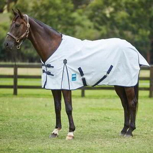 Kool Coat Classic with Surcingles III Standard Neck Rug - White/Navy - Picture 1 of 4