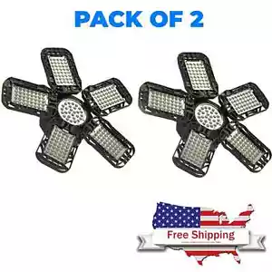 Garage 120W LED Light 2 pack 12000LM Deformable Screw Celling Light for Workshop - Picture 1 of 10