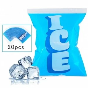 Ice Cube Holding Bag Packs with Ziplock Seal, Re-Usable & Re-Sealable (20 Bags) - Picture 1 of 7