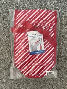 Packit Freezable Drawstring Wine Bag Red White Striped - NEW - Picture 1 of 3