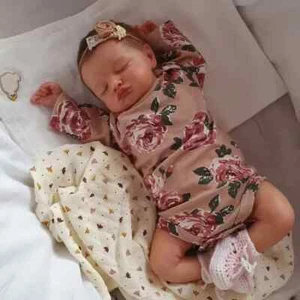 Reborn Sleeping Doll Newborn Baby Girl Toy Handmade Lifelike Skin Visible Veins - Picture 1 of 6