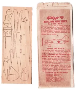 "De colección Segunda Guerra Mundial Kellogg's Pep Cereal Promoción MODELO AVIÓN DE GUERRA Serie No.3 EL 1-16 ""B"" - Imagen 1 de 2