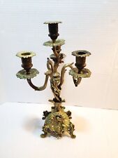 Antique Brass Ornate French Rococo Style Candelabra Candle Holder Victorian 