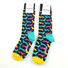 Happy Socks Colorful Dachshund Socks 2-Pairs Total Mens 8-12 Unisex Weiner Dog