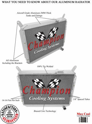 Aluminum 3 Row Core KR Champion Radiator For 1984-1989 Nissan 300ZX - Image 1 of 4