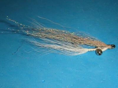 FLY FISHING FLIES - Tan/White CLOUSER SKINNY WATER MINNOW size #2** (6 Pcs.) - Image 1 of 4