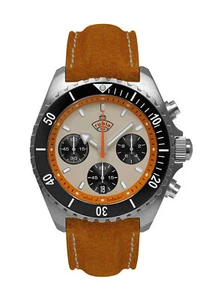 Ruhla Herrenuhr Glasbach Cup 20 Bar Chronograph 44 MM mit Lederband 4970-1 - Picture 1 of 5