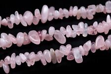 4-10MM Madagascar Rose Quartz Pebble Chips Grade AA Genuine Natural Beads 15.5"