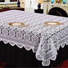 Rectangle Table Cloth Cover White Vintage Lace Floral Tablecloth Party 137x182cm