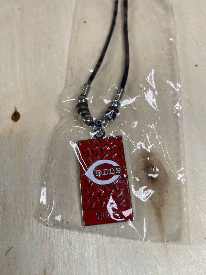 Cincinnati Reds Rubber Cord Necklace Logo Charm Licensed MLB Jewelry - Image 1 of 4