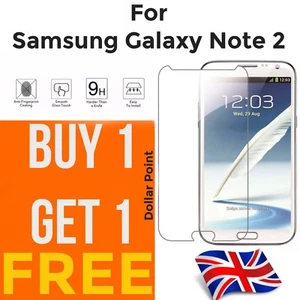 100% GENUINE TEMPERED GLASS SCREEN PROTECTOR FOR SAMSUNG GALAXY NOTE 2 - Picture 1 of 2