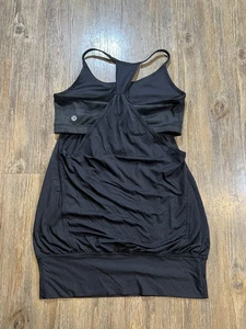 Camiseta sin mangas Lululemon para mujer talla 6 negra camuflada sujetador incorporado sin mangas espalda deportiva - Imagen 1 de 6