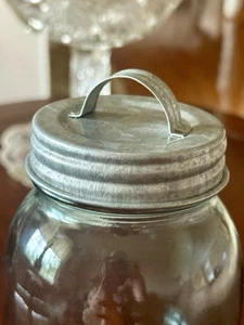 Galvanized Metal Decorative Lid For Mason Jar, Regular Mouth,Decor Reproduction - Picture 1 of 6