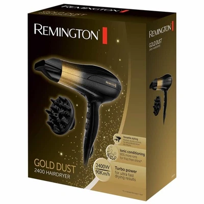 Remington Gold Dust Turbo 2400W Ultra Fast Hair Dryer With Diffuser  - Image 1 of 2