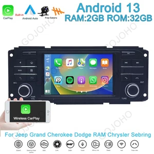 5“ For 1999-2004 Jeep Grand Cherokee WJ Android 13 Stereo Radio GPS WiFi CarPlay - Picture 1 of 15