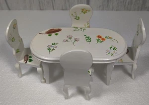 HTI 1998 Dollhouse Furniture Kitchen Table & 4 Chairs Miniature "First Glance" - Picture 1 of 7