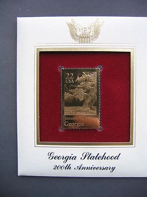 1988 Georgia Statehood 200Th Anniversary replica GOLDEN FDC Cover STAMP - Image 1 of 2