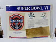 Super Bowl VI Lot of 3 Items Stat Card/Patch/Golden Replica Ticket 091421DMT