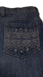 Gloria Vanderbilt Amanda Jeans womens 10 Missy Average Blue back pocket bling - Picture 1 of 15