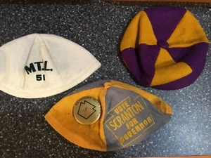 Lot 3 VTG PA Mount Lebanon Scranton for Governor Felt Beanie Hats Pin - Picture 1 of 6
