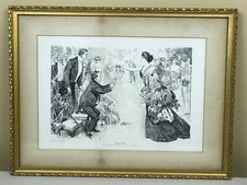 1901 Charles Dana Gibson “EMBARRASSING” Fancy Ball Suitors ORIGINAL ANTIQUE