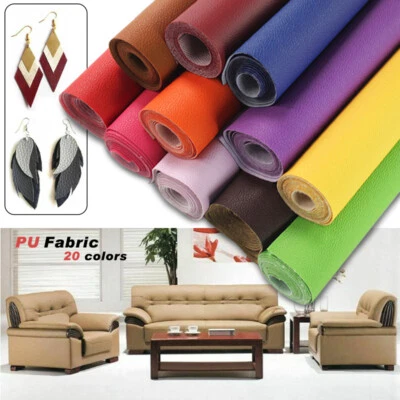PU Faux Leather Fabric Grain Soft Cloth Upholstery Sofa Material 140cm Width - Image 1 of 4