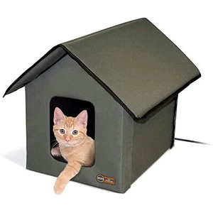 K&H Pet Products Outdoor Heated Kitty House, Outdoor Cat House for Outside Co... - Picture 1 of 9