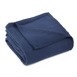 100% Cotton Textured Woven Modern Solid Waffle Blanket Or Bed Blanket Throw - Picture 1 of 124